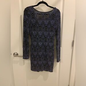 Multicolor Sparkle dress criss-cross open draping back brand Iris Medium size